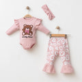 Set Lovely Bear 3-pjesësh rozë për vajza bebe